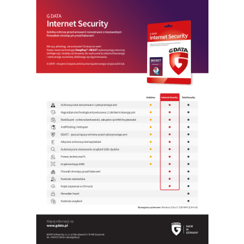 G Data Internet Security 2PC/1 ROK ESD