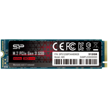 Dysk SSD SILICON POWER P34A80 M.2 2280” 512 GB M.2.PCIe NVMe 3200MB/s 3000MS/s