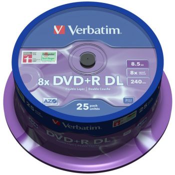 DVD+R DL VERBATIM 8.5 GB 8x Spindle 25  szt.