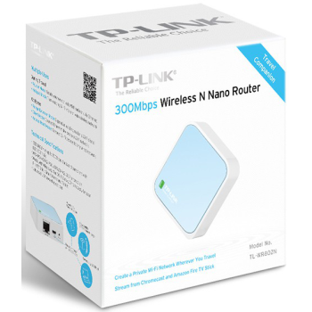 TP-Link TL-WR802N Wireless N300 Nano Router 1xWAN/LAN, 1xMicro USB-25335