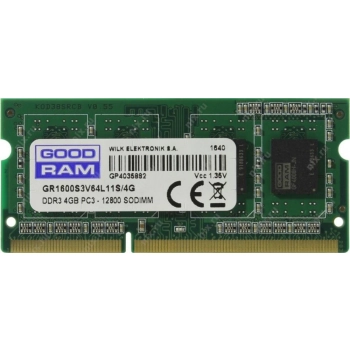 Pamięć GOODRAM (SODIMM/DDR3/4 GB/1600MHz/1.35V/11CL)