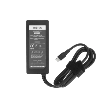 Zasilacz Mitsu 65W USB type C USB-C (black)-355102