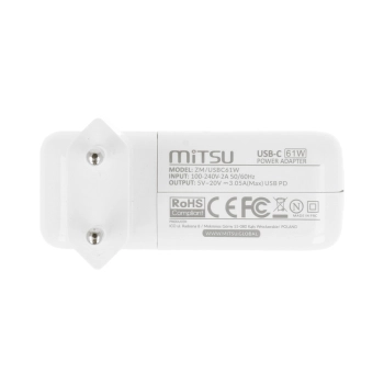 Zasilacz Mitsu 61W USB type C USB-C (white)-355109