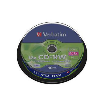 CD-RW VERBATIM 700 MB 12x Cake 10  szt.
