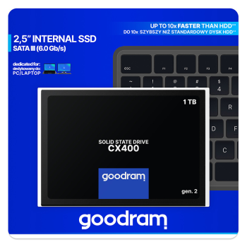 Dysk SSD GOODRAM CX400 gen. 2 2.5” 1 TB SATA III (6 Gb/s) 550MB/s 500MS/s